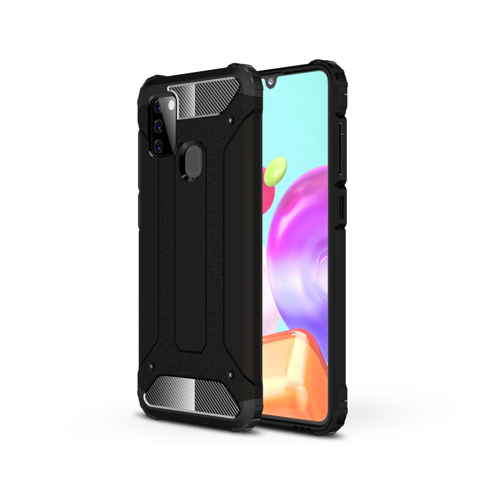 Samsung Galaxy A21s - Hybrid Armor Skal - Svart