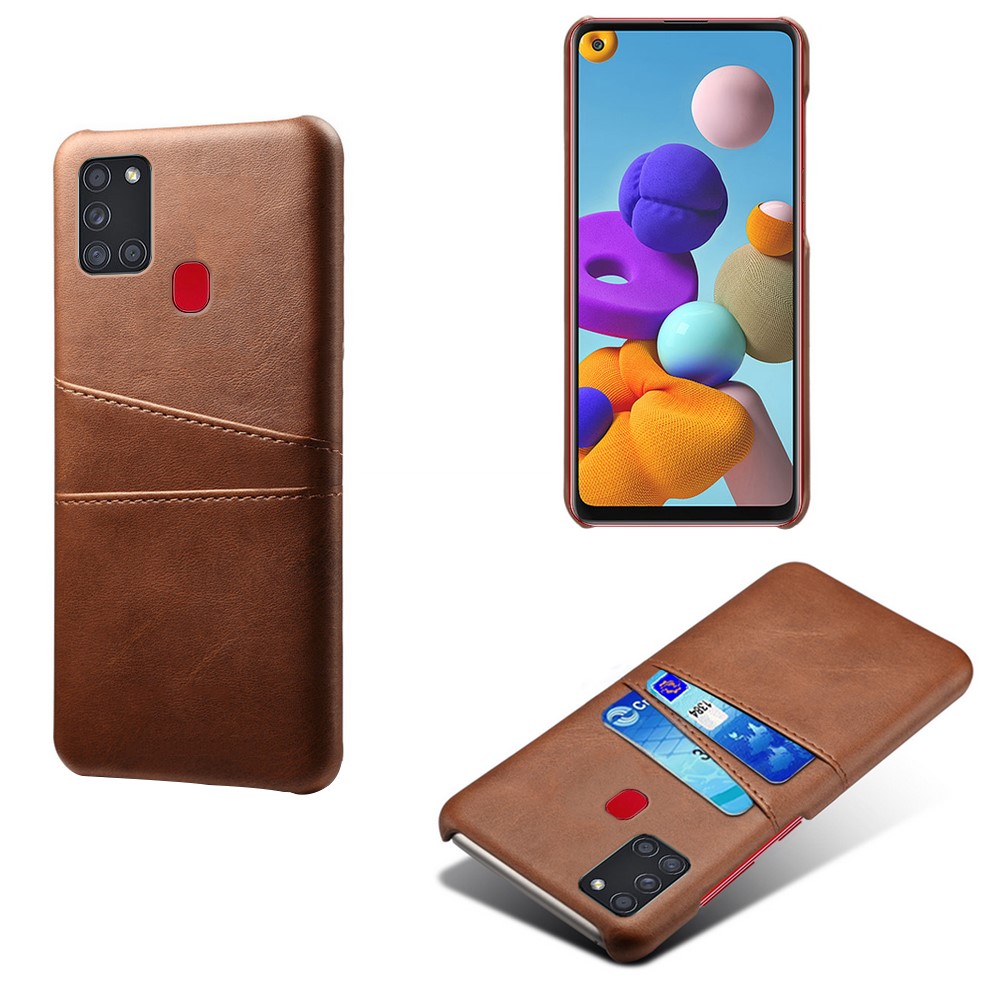  Samsung Galaxy A21s - Skal med Kortfack - Brun