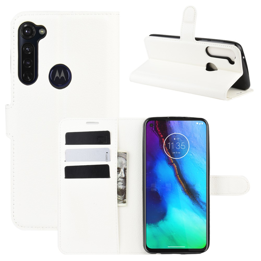  Motorola Moto G Pro - Litchi Plånboksfodral - Vit