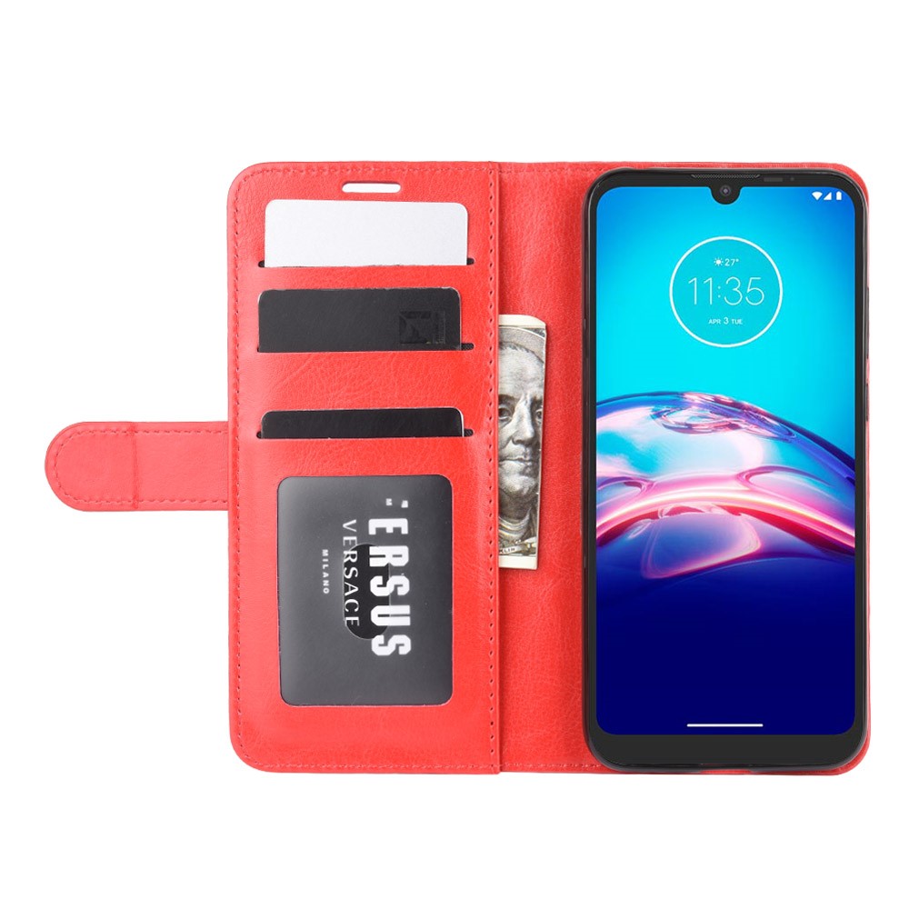  Motorola Moto E6s (2020) - Crazy Horse Plånboksfodral - Röd
