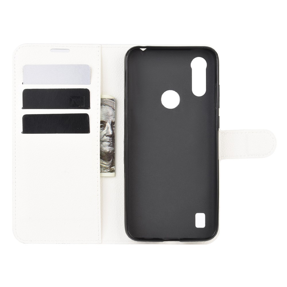  Motorola Moto E6s (2020) - Litchi Plånboksfodral - Vit