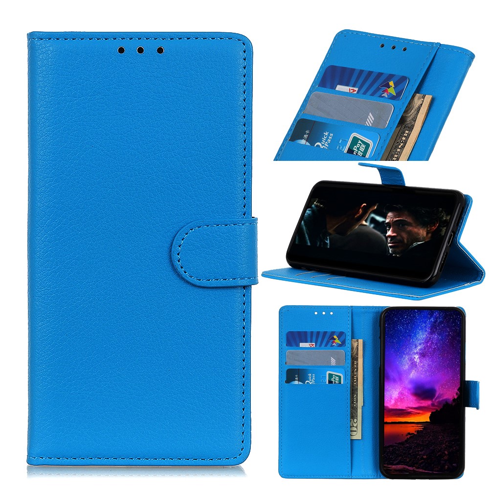  Xiaomi Redmi Note 9 Pro/Note 9S - Litchi Plånboksfodral - Blå