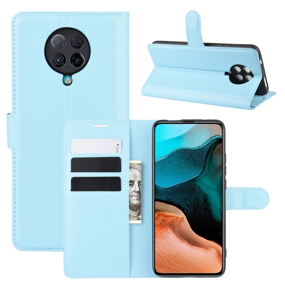  Xiaomi Poco F2 Pro - Litchi Plånboksfodral - Ljus Blå