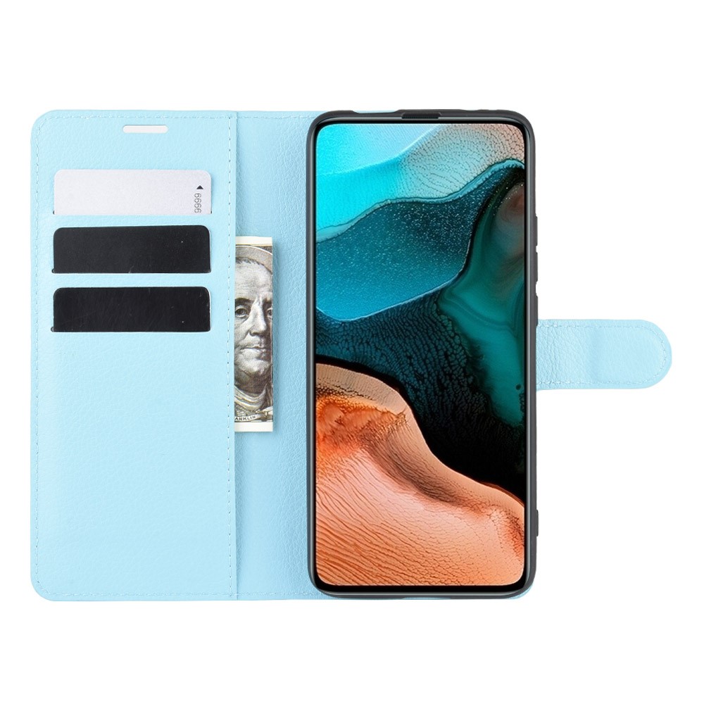  Xiaomi Poco F2 Pro - Litchi Plånboksfodral - Ljus Blå