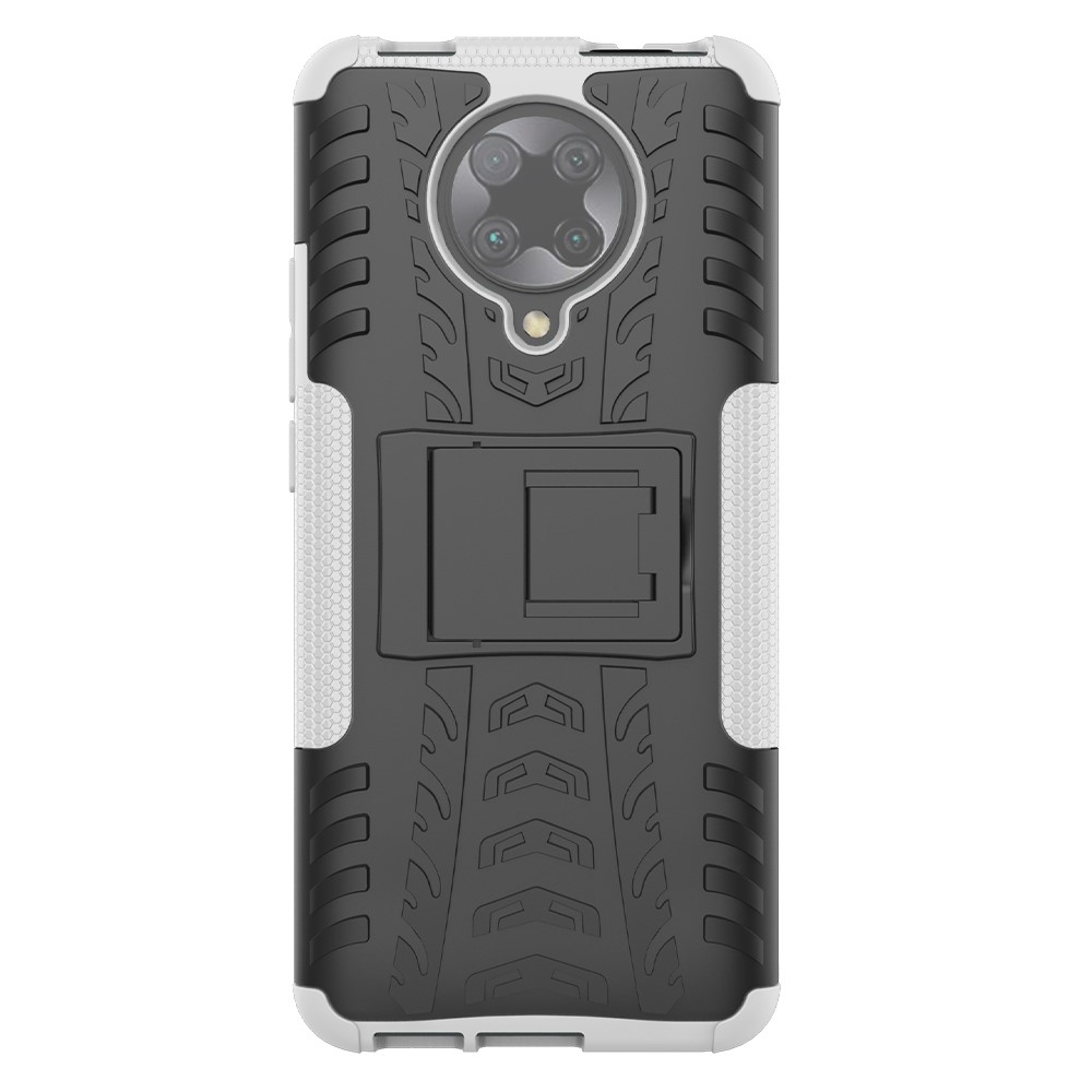  Xiaomi Poco F2 Pro - Stöttåligt Skal med Stöd - Vit