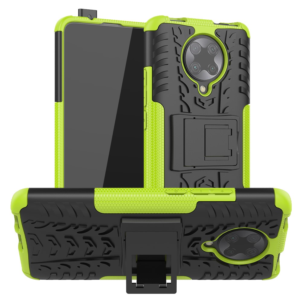  Xiaomi Poco F2 Pro - Stöttåligt Skal med Stöd - Grön