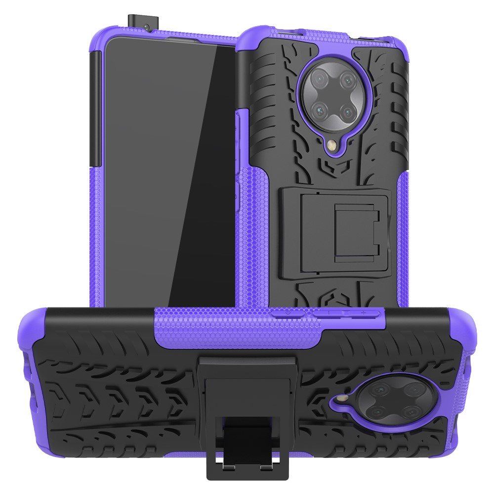  Xiaomi Poco F2 Pro - Stöttåligt Skal med Stöd - Lila