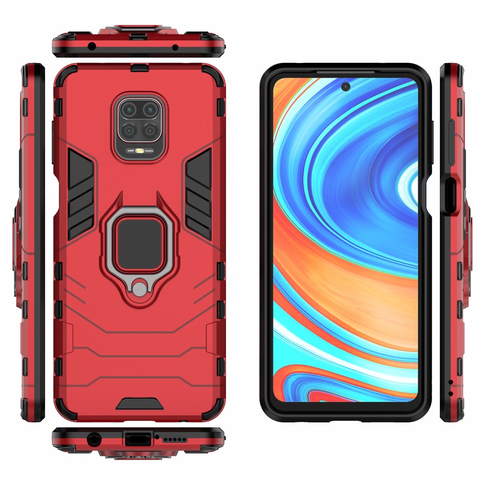  Xiaomi Redmi Note 9 Pro/Note 9S - Hybrid Ring Skal - Röd