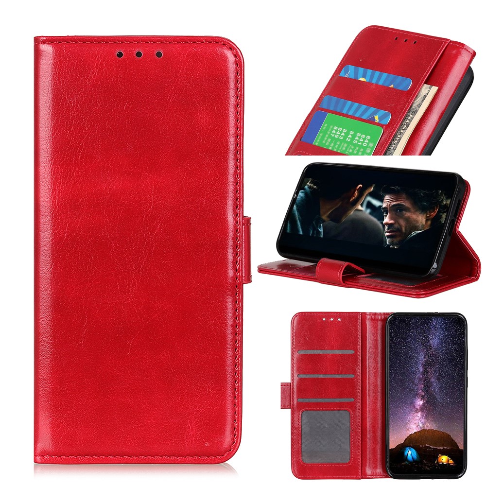  Xiaomi Redmi Note 9 - Crazy Horse Plånboksfodral - Röd