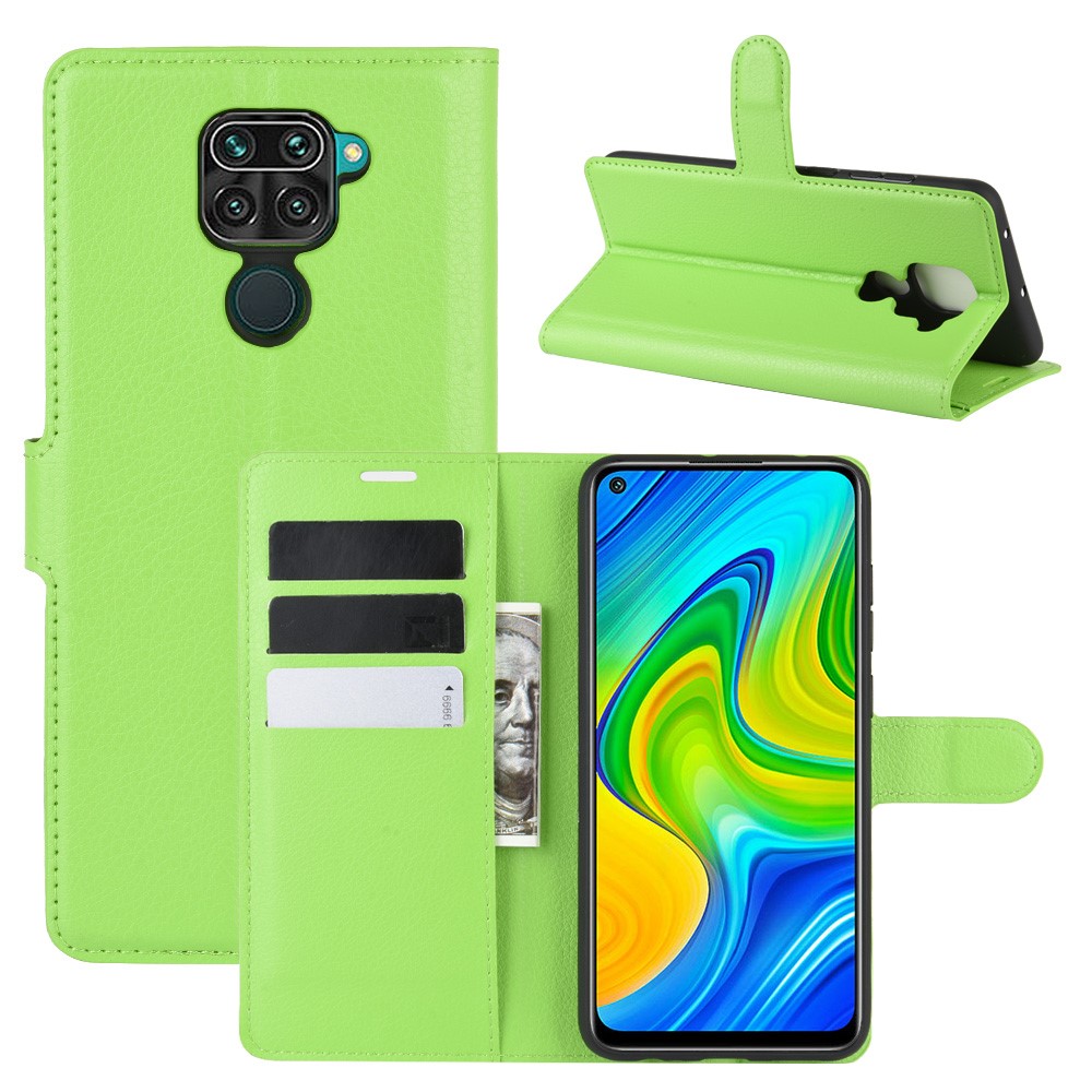  Xiaomi Redmi Note 9 - Litchi Plånboksfodral - Grön