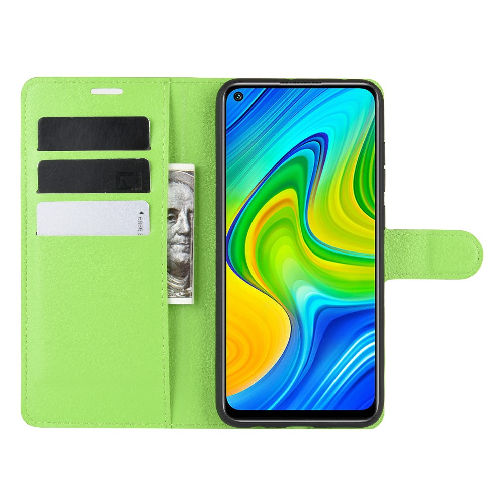 Xiaomi Redmi Note 9 - Litchi Plånboksfodral - Grön