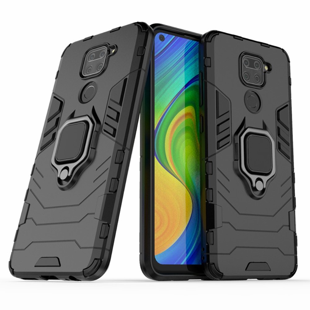  Xiaomi Redmi Note 9 - Hybrid Ring Skal - Svart