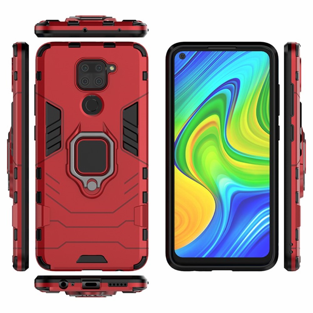  Xiaomi Redmi Note 9 - Hybrid Ring Skal - Röd