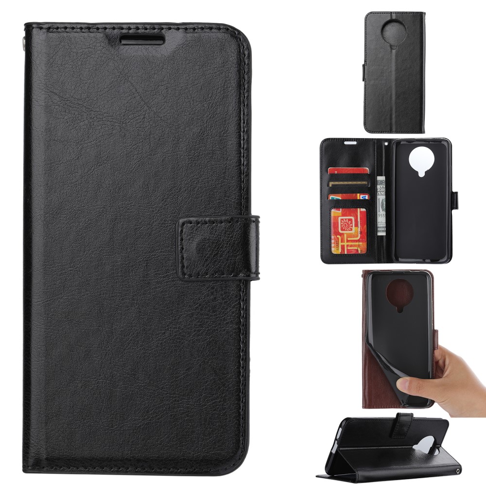  Xiaomi Poco F2 Pro - Crazy Horse Plånboksfodral - Svart
