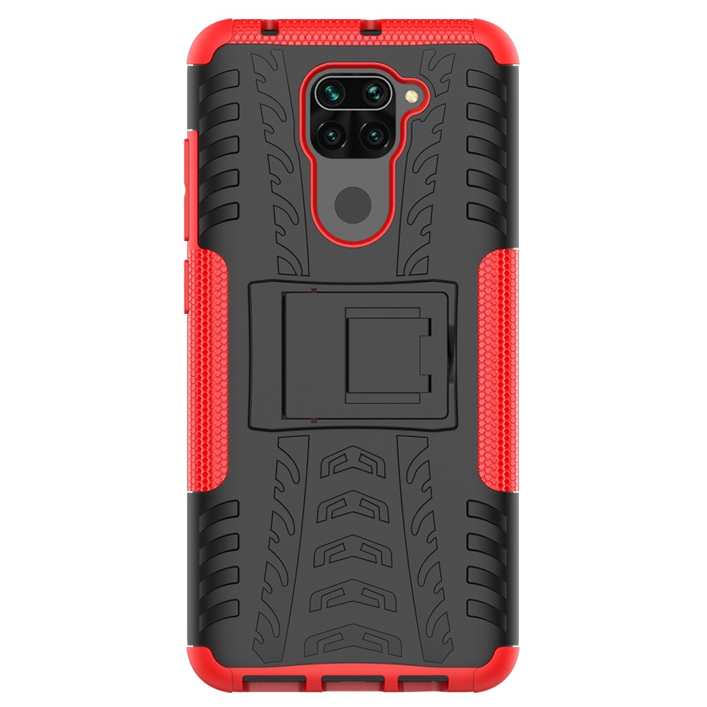  Xiaomi Redmi Note 9 - Ultimata Stöttåliga Skalet med Stöd - Röd