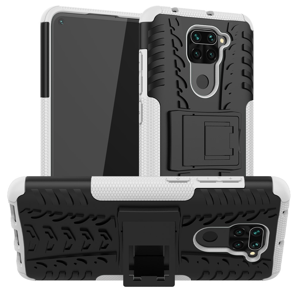  Xiaomi Redmi Note 9 - Ultimata Stöttåliga Skalet med Stöd - Vit