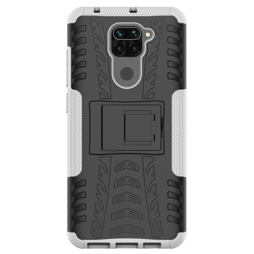  Xiaomi Redmi Note 9 - Ultimata Stöttåliga Skalet med Stöd - Vit