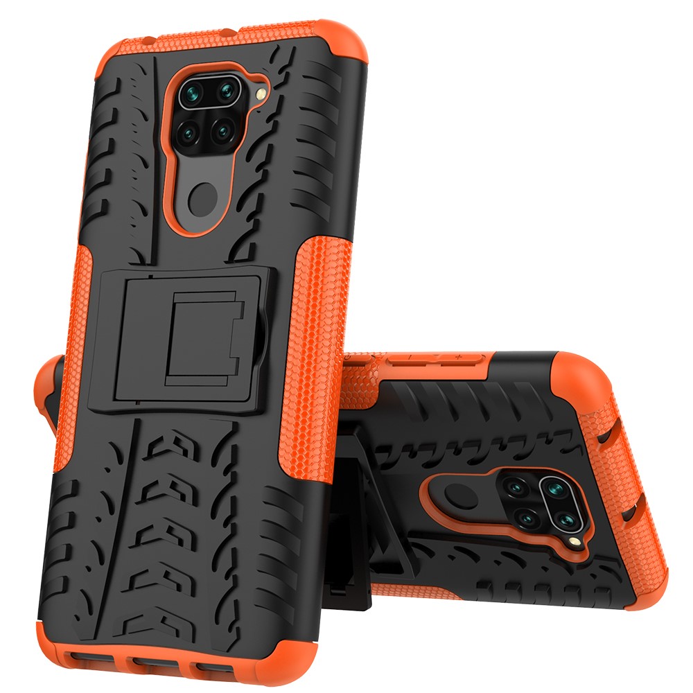  Xiaomi Redmi Note 9 - Ultimata Stöttåliga Skalet med Stöd - Orange