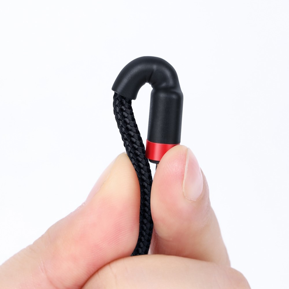 BASEUS BASEUS 60W 2m Type-C PD Flätad Nylon Kabel - Svart/Röd