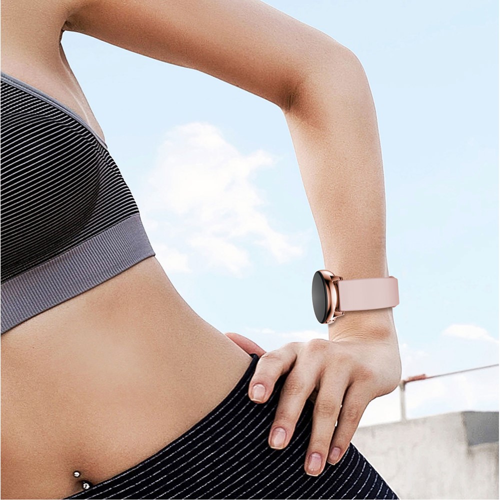  Silikon Armband För Smartwatch (20mm) - Rosa