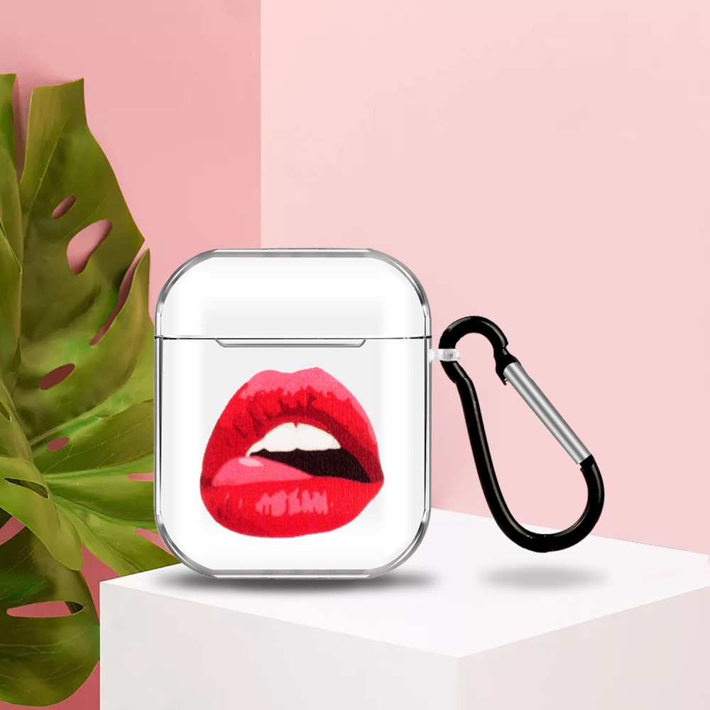  AirPods Skyddsfodral Med Motiv - Röda Läppar