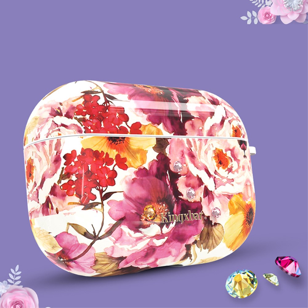 KINGXBAR AirPods Pro - KINGXBAR Swarovski Dekor Skal - Blommor