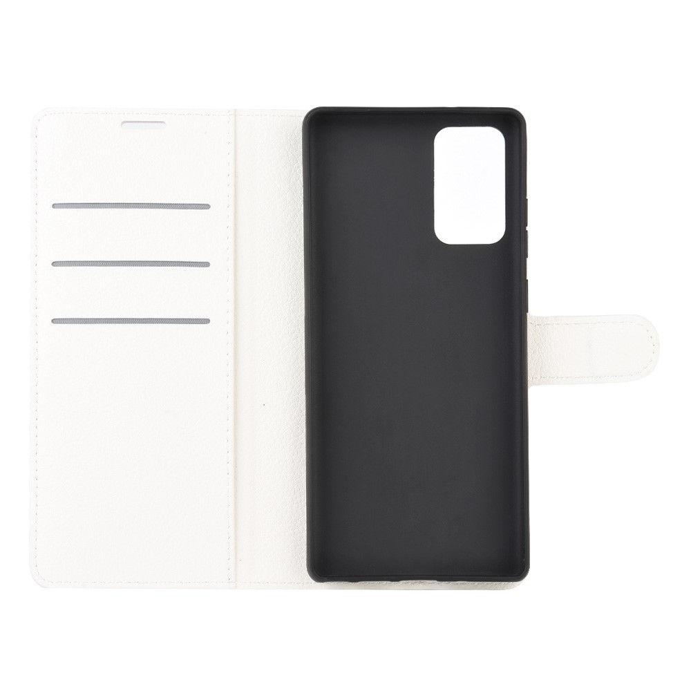  Samsung Galaxy Note 20 - Litchi Plånboksfodral - Vit