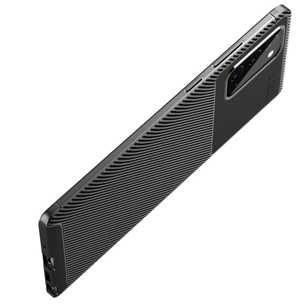  Samsung Galaxy Note 20 - Kolfiber Textur Skal - Svart