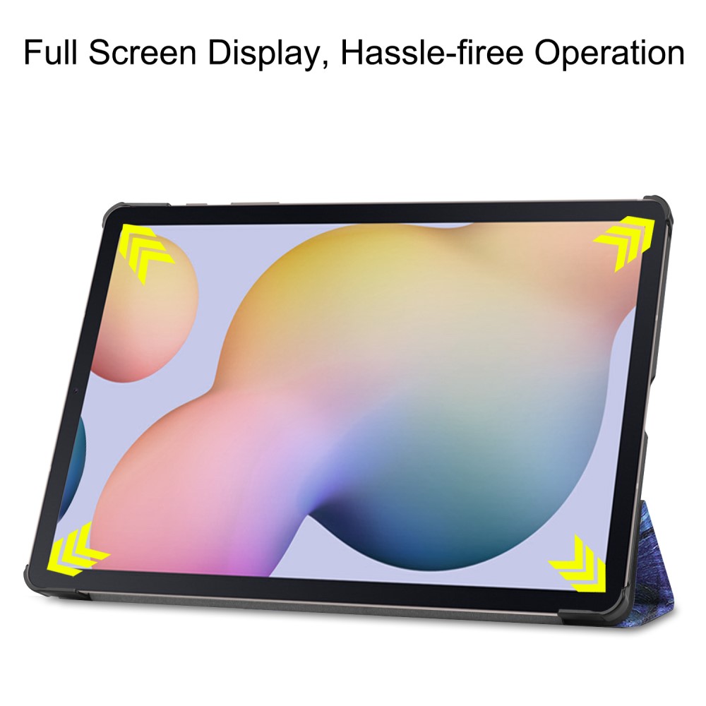 Samsung Galaxy Tab S7 Plus / Tab S8 Plus - Tri-Fold Fodral - Brush Painting