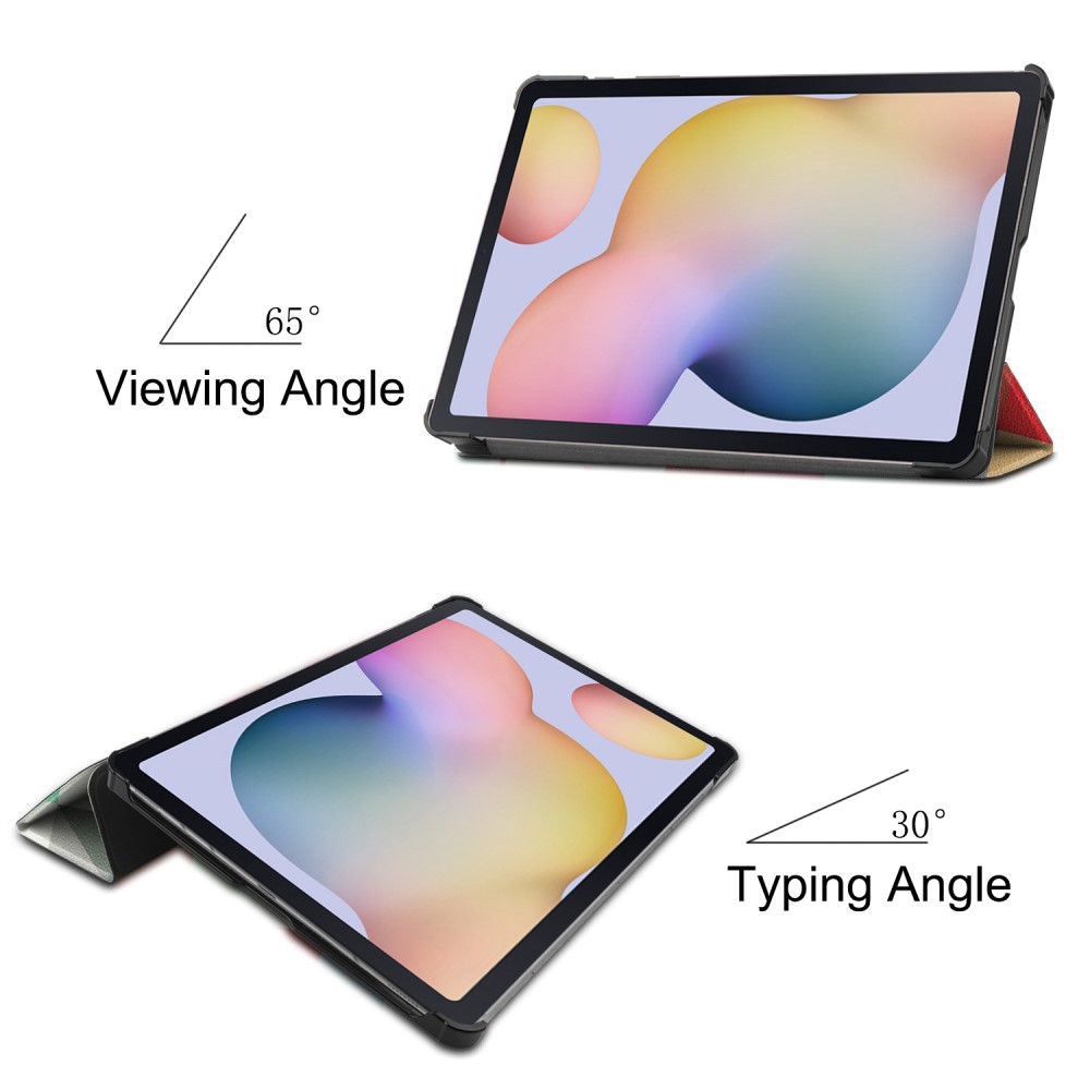  Samsung Galaxy Tab S7 / Tab S8 - Tri-Fold Fodral - Färgade Fyrkanter