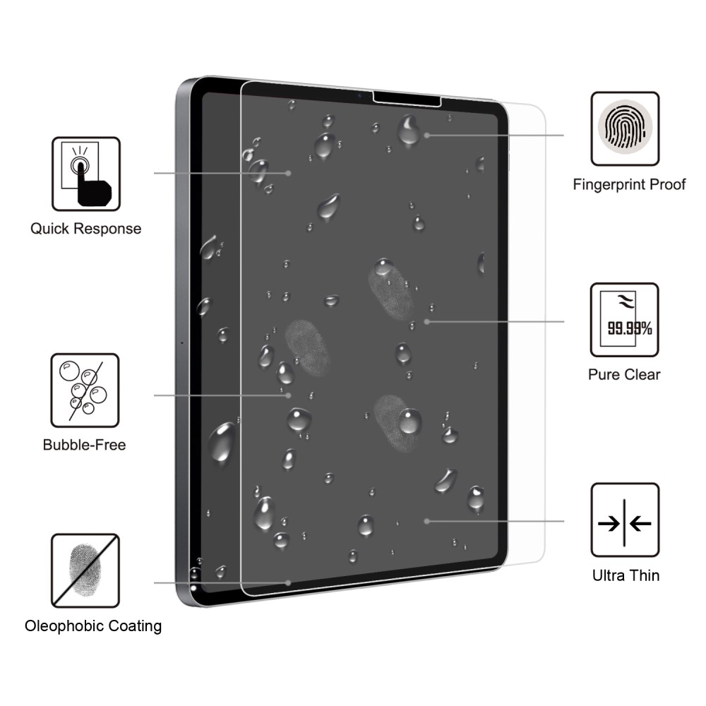  iPad Pro 12.9 2018/2020/2021/2022 Premium Skärmskydd I Härdat Glas
