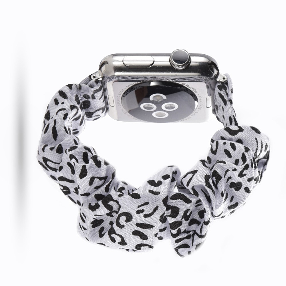  Scrunchie White Leopard Armband Apple Watch 42/41/40/38 mm