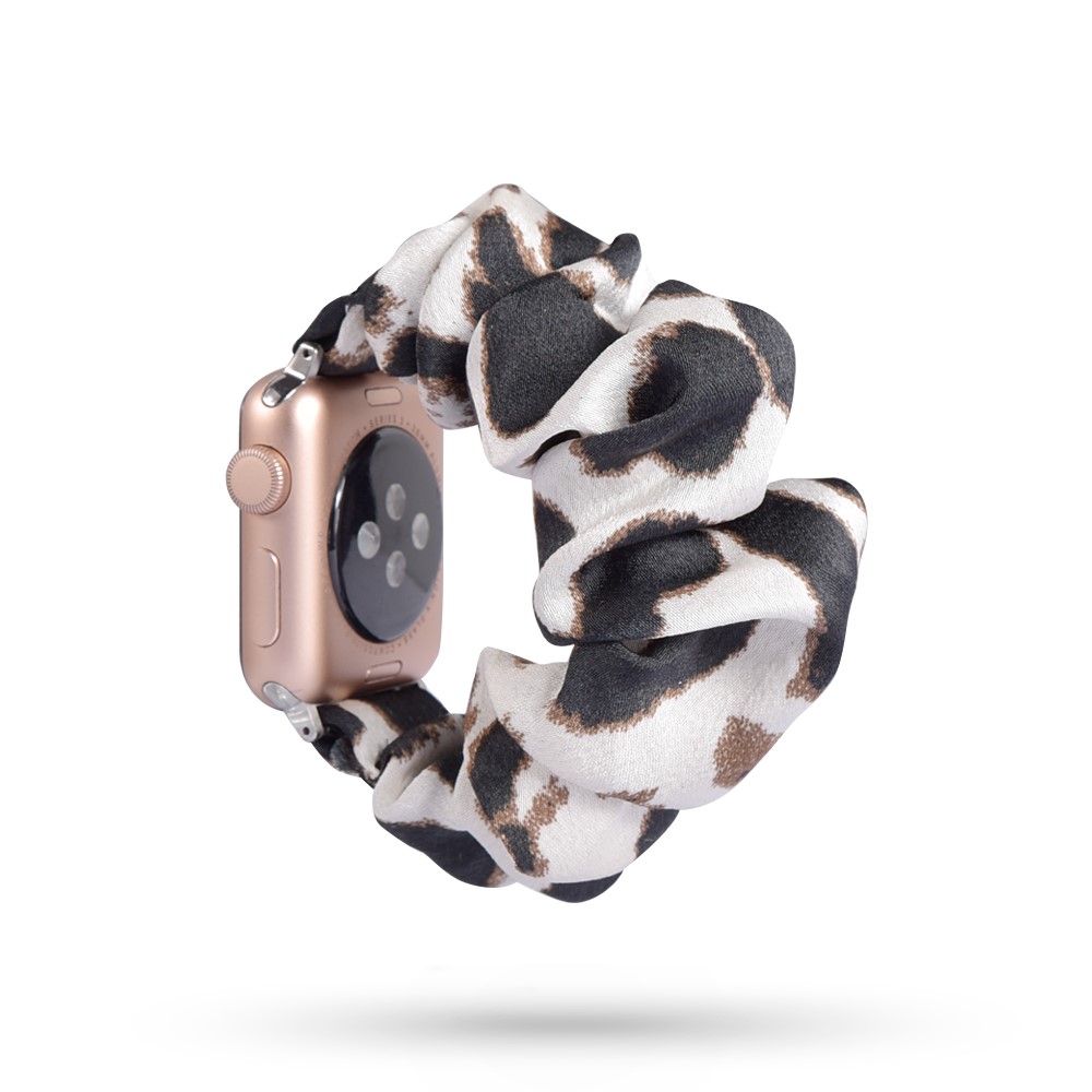 Scrunchie White Leopard Armband Apple Watch 42/41/40/38 mm