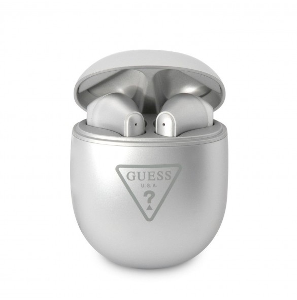Guess Guess True Wireless Hörlurar Triangle Logo Metallic Silver