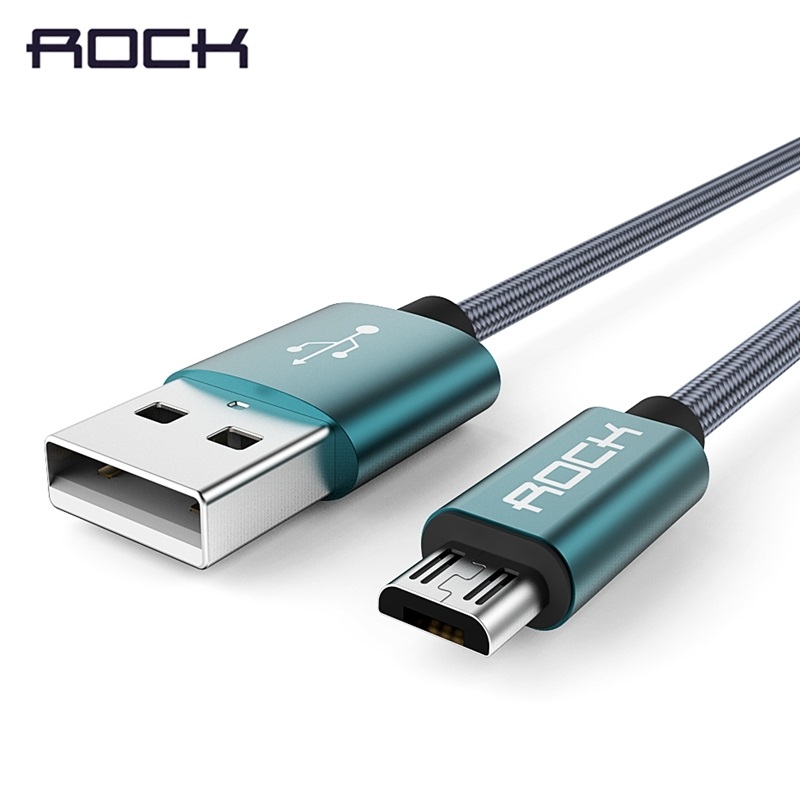 Rock ROCK 1m Micro-Usb Nylon Kabel - Mörk Blå