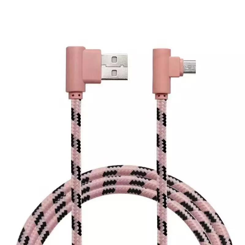  2M Micro USB Vinklad Kabel - Roséguld