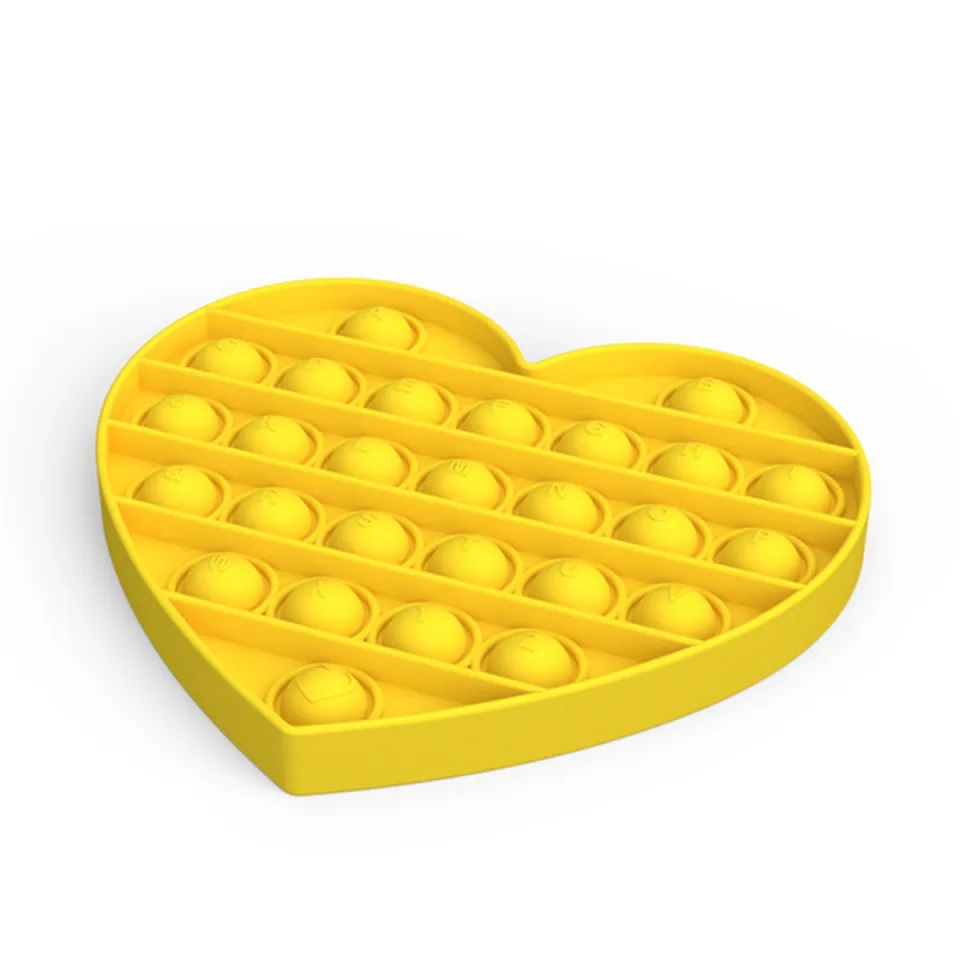  Pop It Fidget Toy Hjärta - Gul