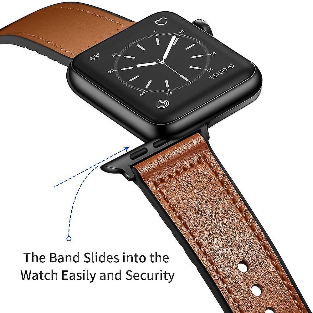  Läderarmband Apple Watch 42/44/45/46/49 mm Brun