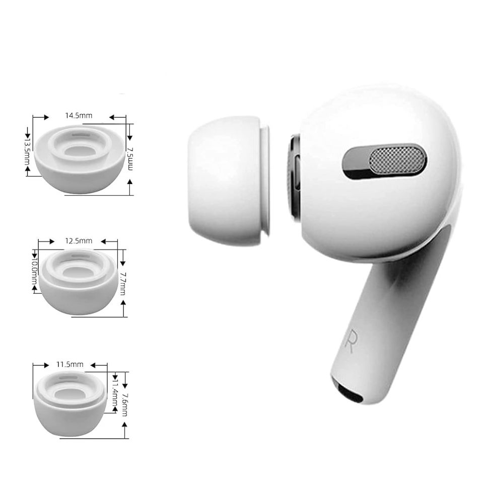 Tech-Protect Tech-Protect 3-PACK Öronpluggar / Earbuds AirPods Pro 1/2 Vit