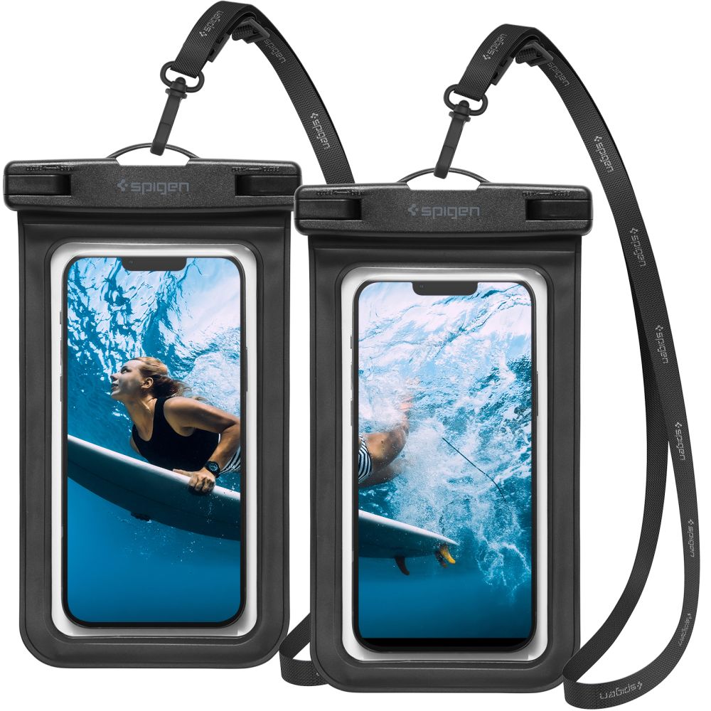 Spigen Spigen 2-PACK Universal Vattentät Påse / Mobilväska Svart