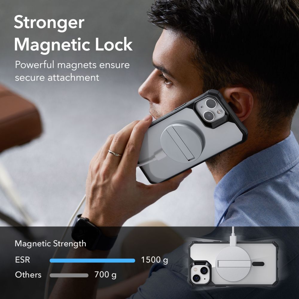 ESR ESR iPhone 15 Plus / 14 Plus Skal Air Armor HaloLock MagSafe Transparent/Svart