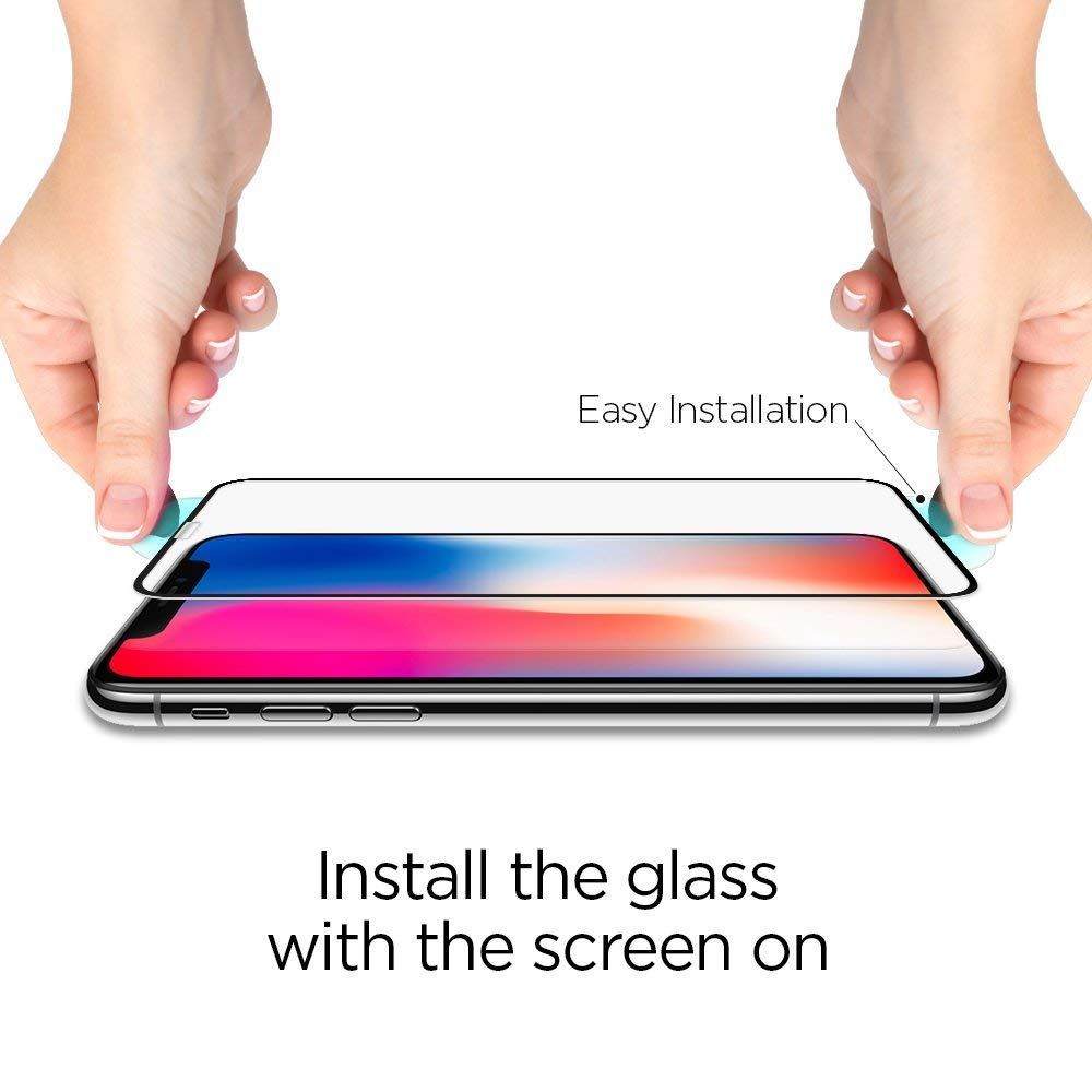 Spigen Spigen iPhone 11 Pro X / Xs Skärmskydd Glass FC Härdat Glas