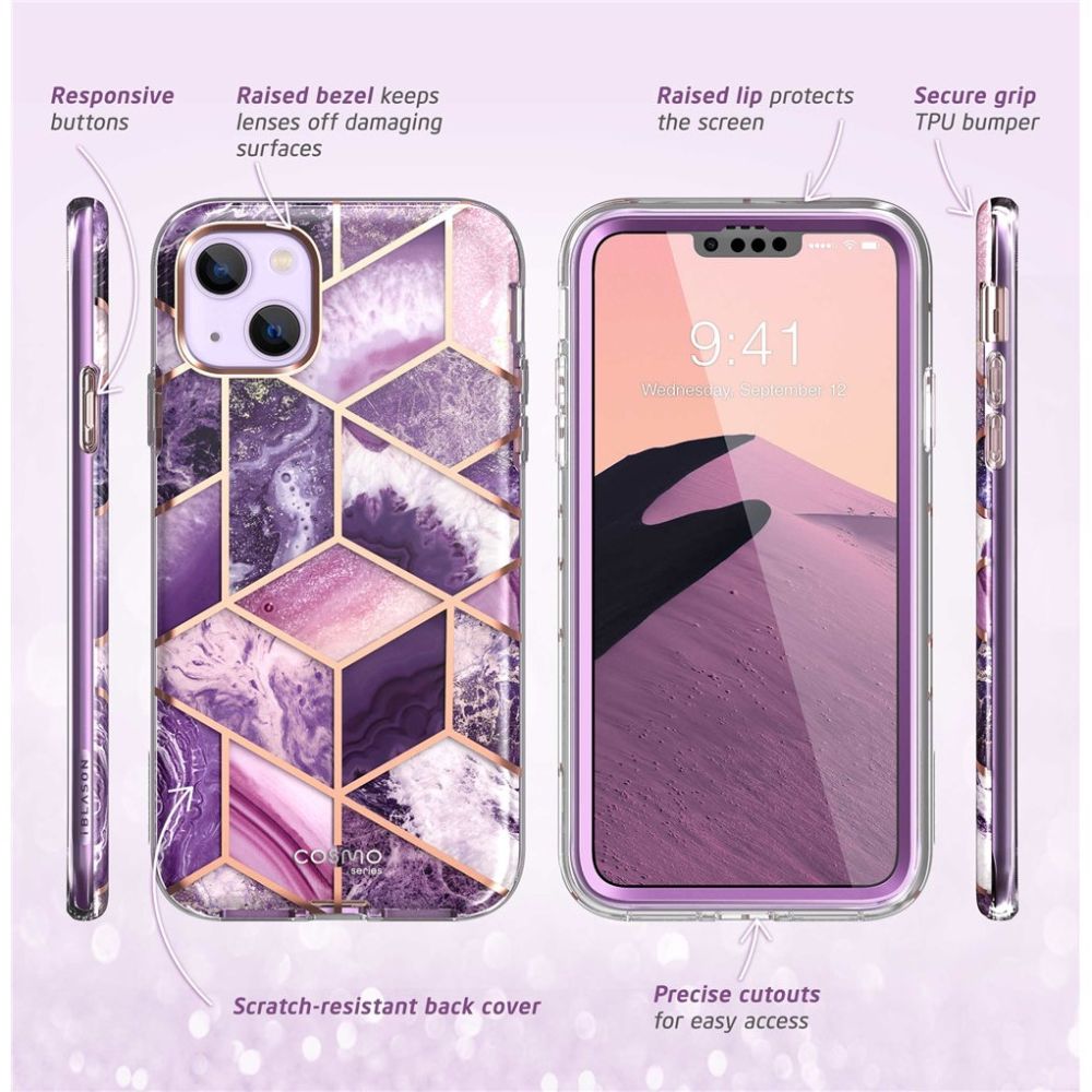 Supcase Supcase iPhone 15 Plus / 14 Plus Skal Cosmo Marmor Lila