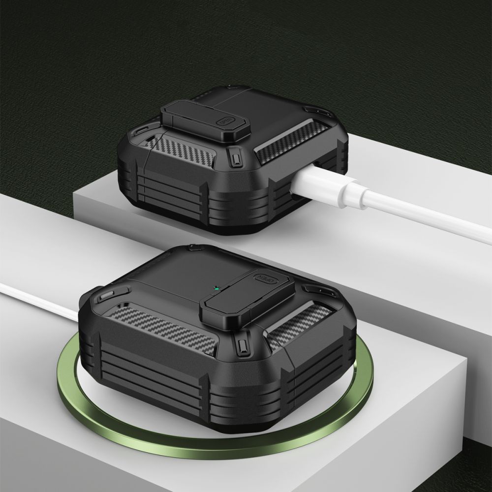 Tech-Protect Tech-Protect AirPods Pro 1/2 Fodral X-Carbo Svart