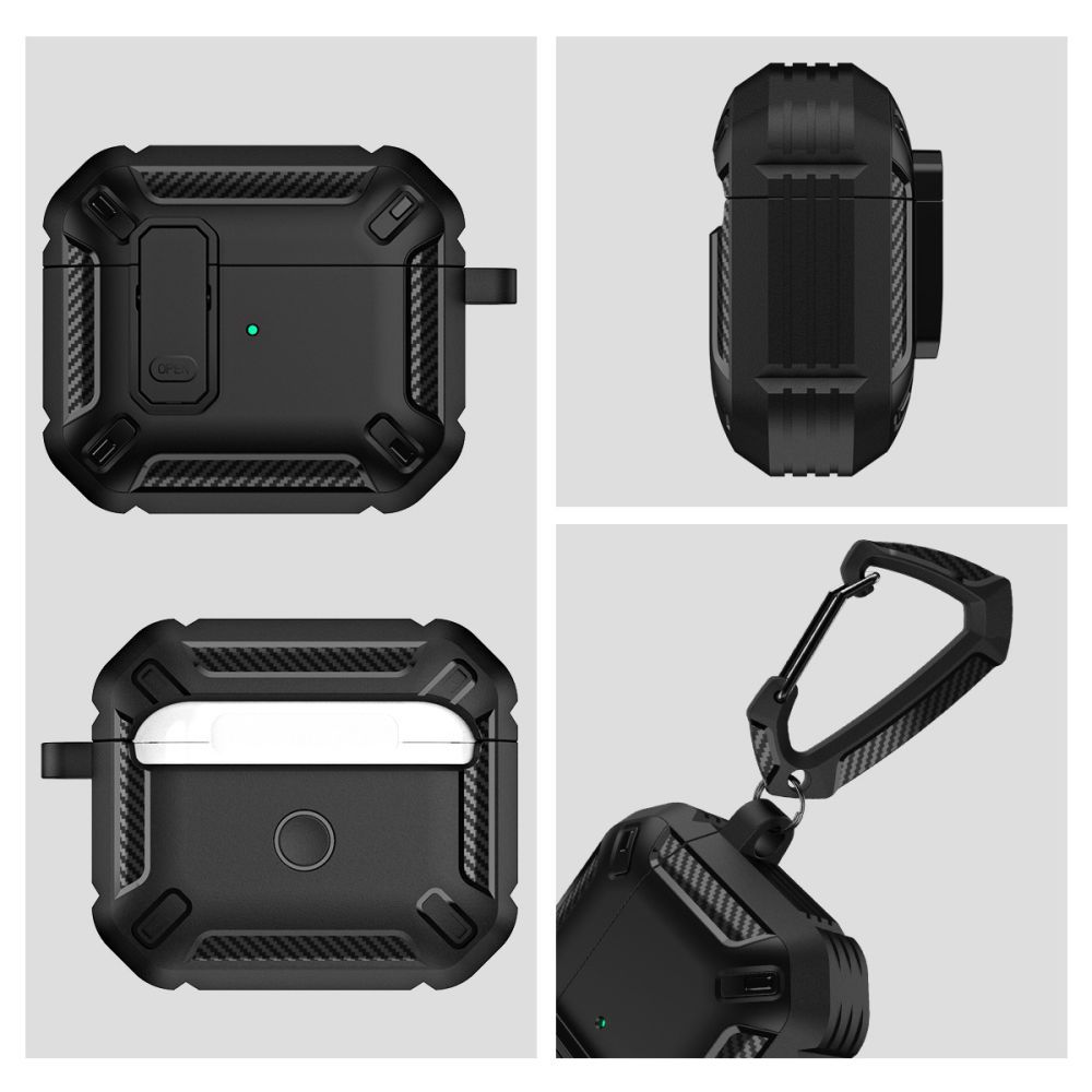 Tech-Protect Tech-Protect AirPods Pro 1/2 Fodral X-Carbo Svart