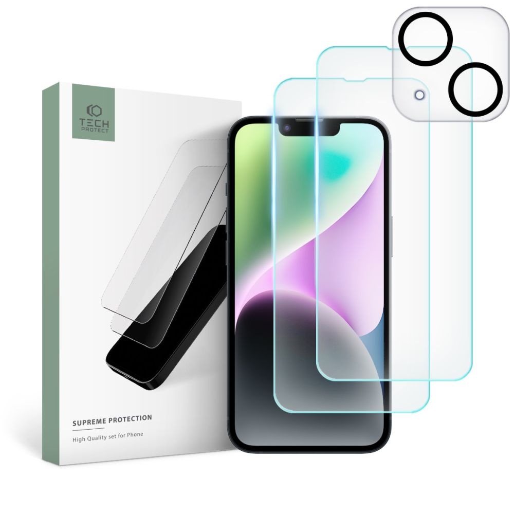 Tech-Protect Tech-Protect iPhone 14 3-PACK Skärmskydd/Linsskydd