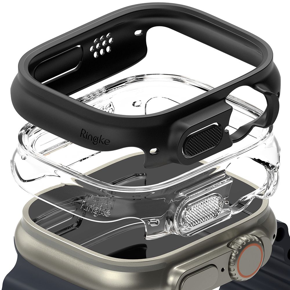 Ringke Ringke Apple Watch Ultra 49 mm 2-PACK Skal Slim Transparent/Svart