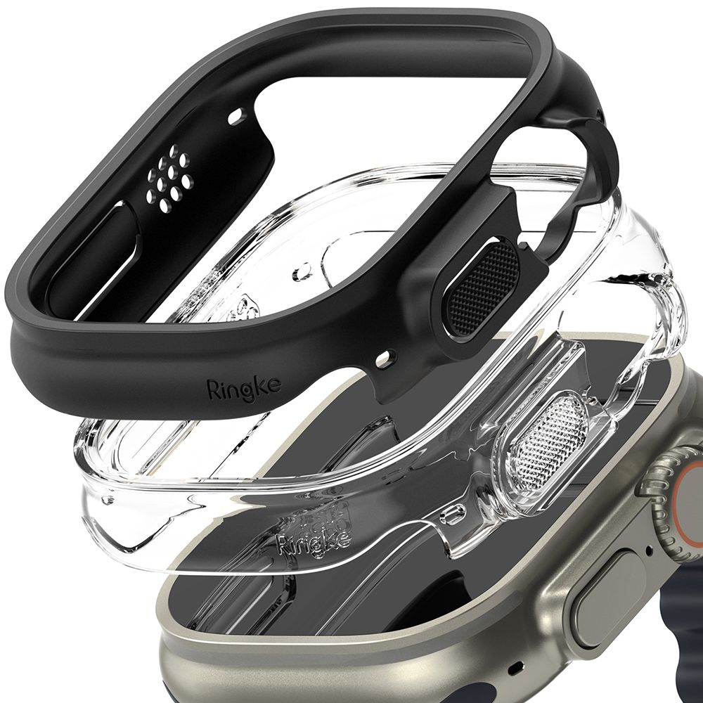 Ringke Ringke Apple Watch Ultra 49 mm 2-PACK Skal Slim Transparent/Svart