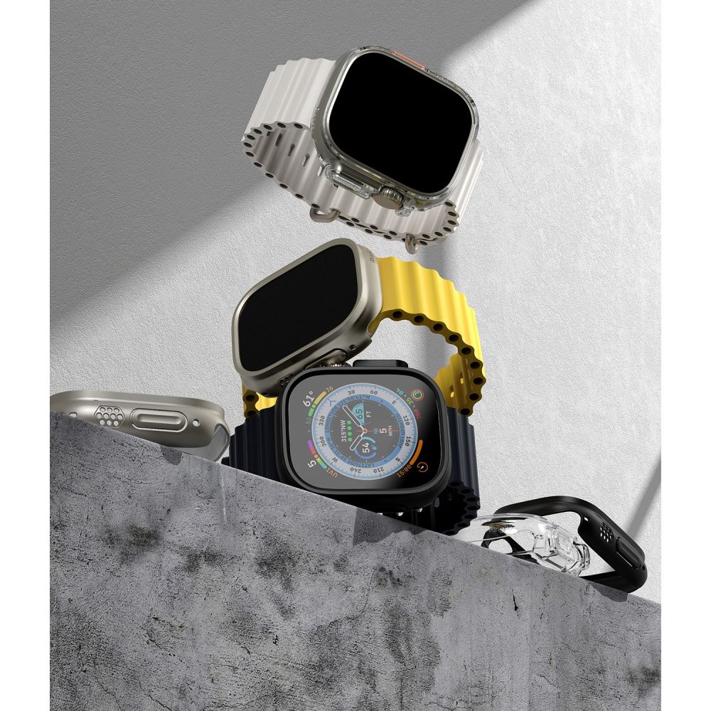 Ringke Ringke Apple Watch Ultra 49 mm 2-PACK Skal Slim Titanium Grey/Clear