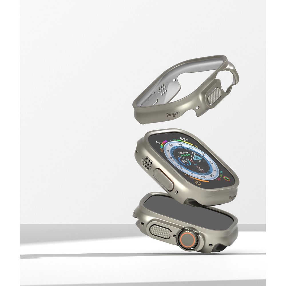 Ringke Ringke Apple Watch Ultra 49 mm 2-PACK Skal Slim Titanium Grey/Clear